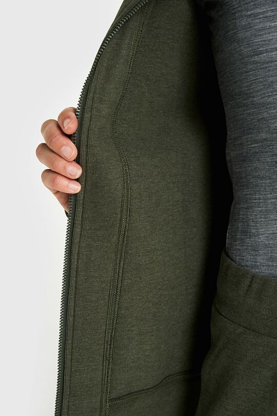 Velour full-zip sweatshirt 3 | GREEN | Audimas