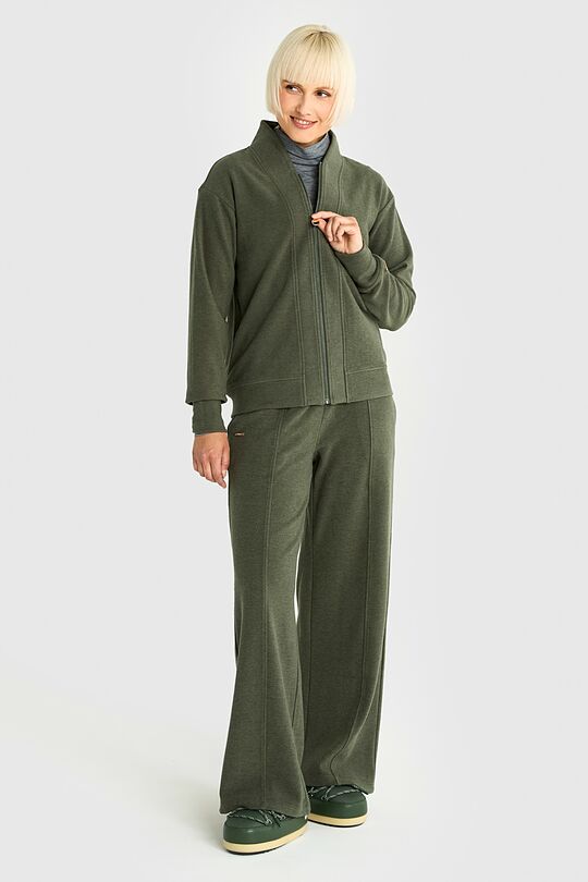 Velour wide sweatpants 1 | GREEN | Audimas