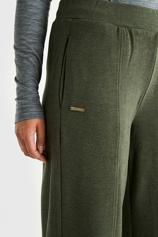 Velour wide sweatpants 3 | GREEN | Audimas