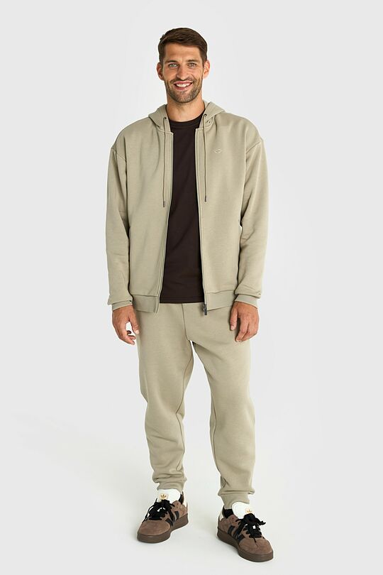 Cotton fleece full-zip hoodie 6 | Cream | Audimas