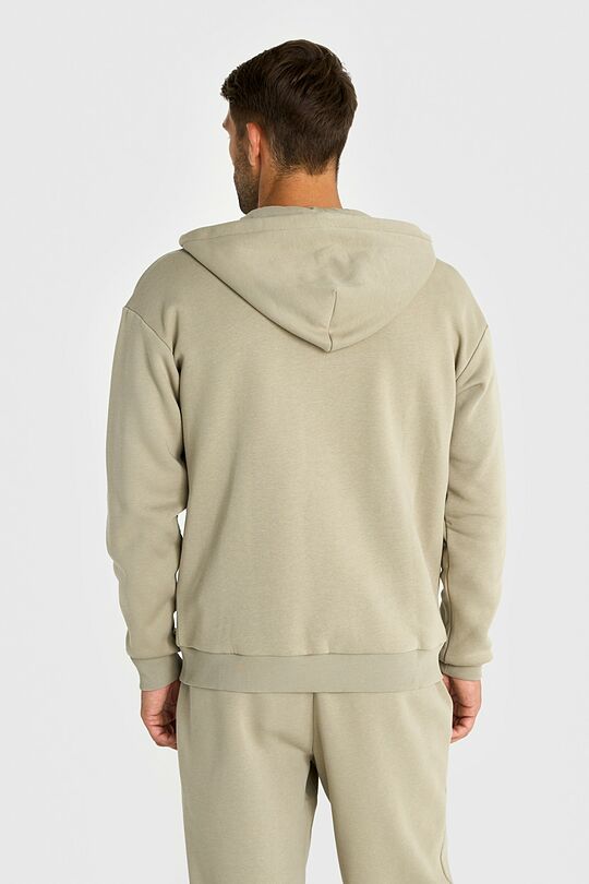 Cotton fleece full-zip hoodie 2 | Cream | Audimas