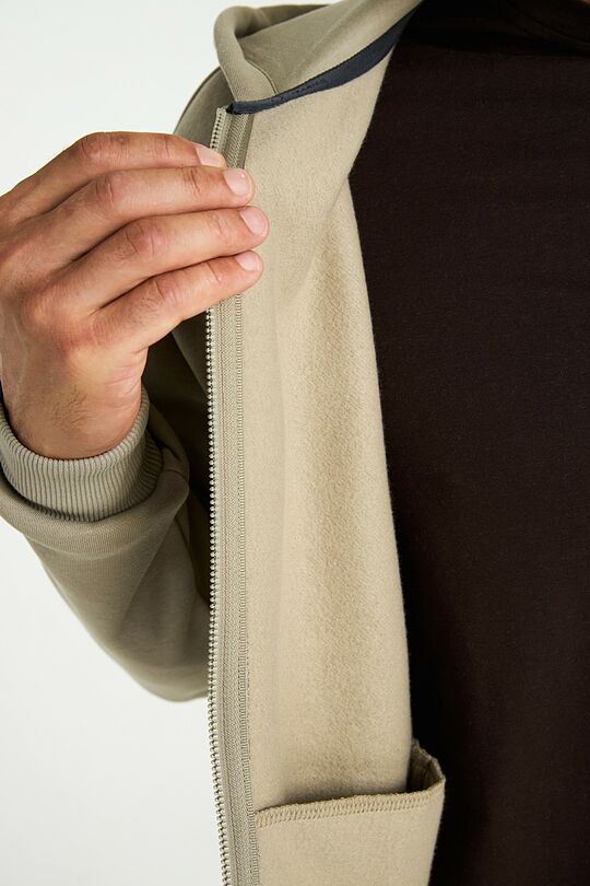 Cotton fleece full-zip hoodie 5 | Cream | Audimas