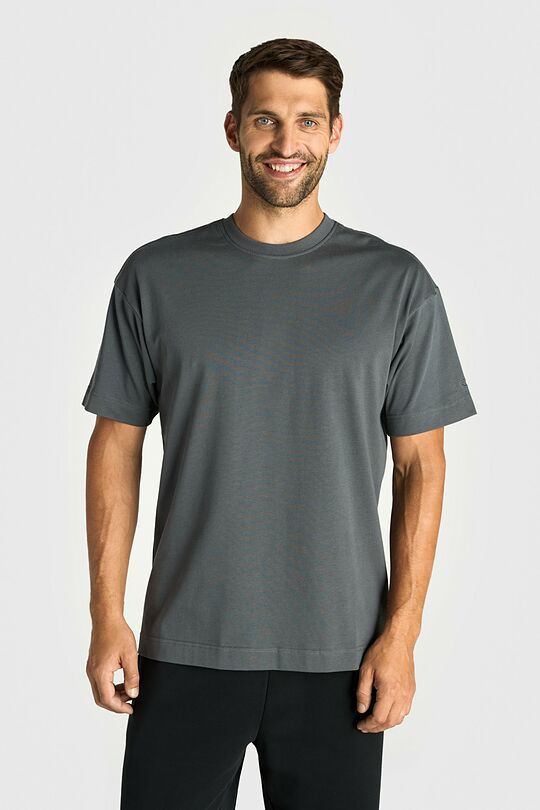 Oversized short sleeve cotton T-shirt 2 | GREY | Audimas