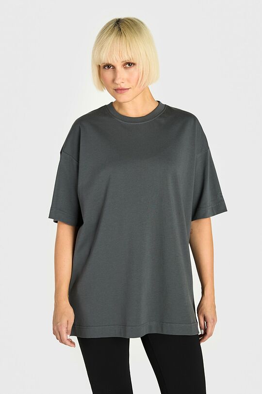 Oversized short sleeve cotton T-shirt 3 | GREY | Audimas