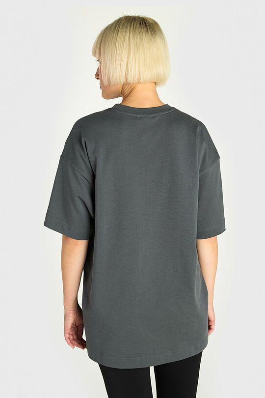 Oversized short sleeve cotton T-shirt 5 | GREY | Audimas
