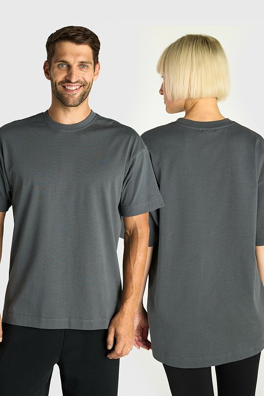 Oversized short sleeve cotton T-shirt 1 | GREY | Audimas