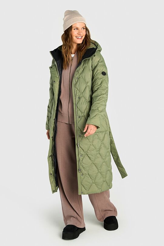Down coat with cocooning hood 1 | GREEN | Audimas