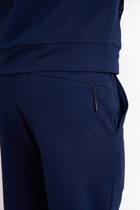 Tapered cotton French terry sweatpants 4 | BLUE | Audimas