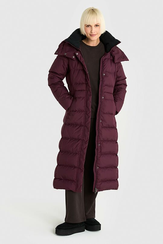 Long down coat 1 | burgundy | Audimas