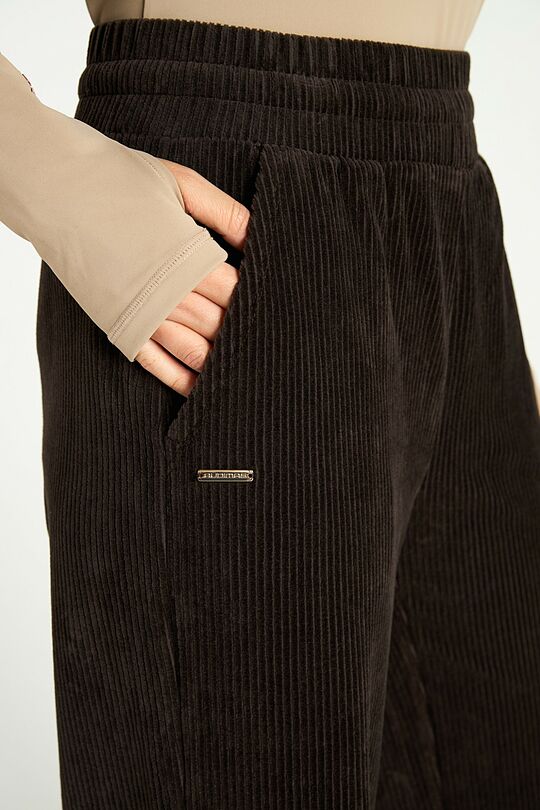 Wide corduroy velour sweatpants 4 | BROWN | Audimas