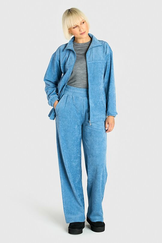 Full-zip corduroy velour sweatshirt 5 | BLUE | Audimas