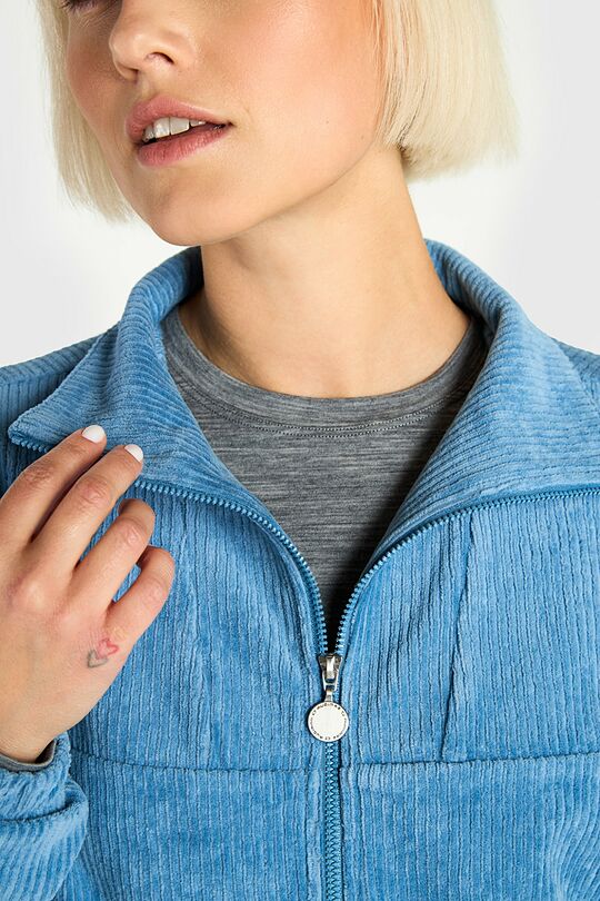 Full-zip corduroy velour sweatshirt 3 | BLUE | Audimas