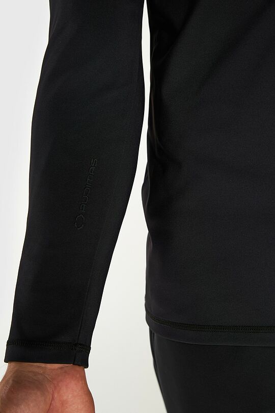 Synthetic T-shirts with brushed inside 3 | BLACK | Audimas