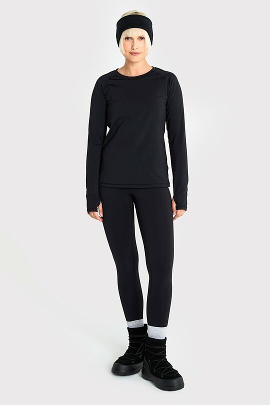 Synthetic leggings with brushed inside 1 | BLACK | Audimas