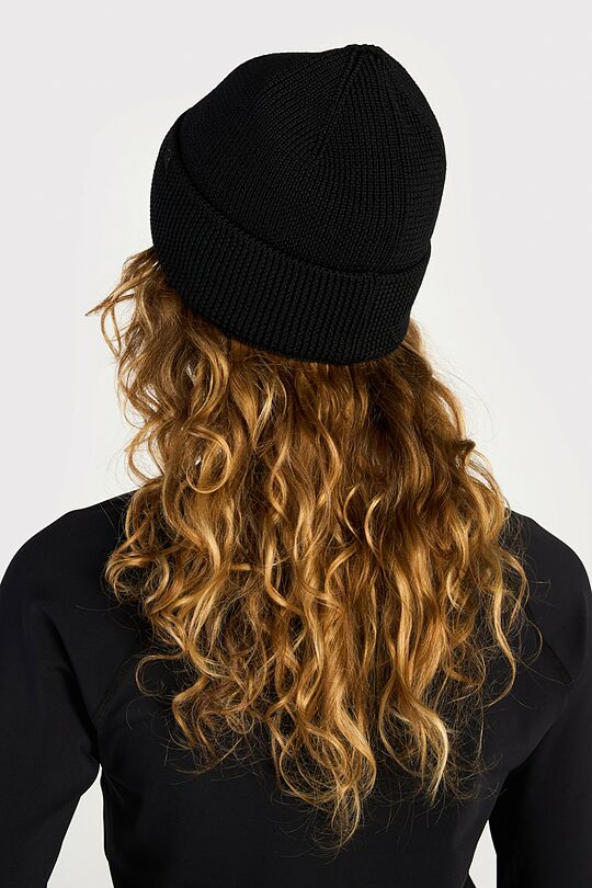 Knitted merino wool hat 3 | BLACK | Audimas