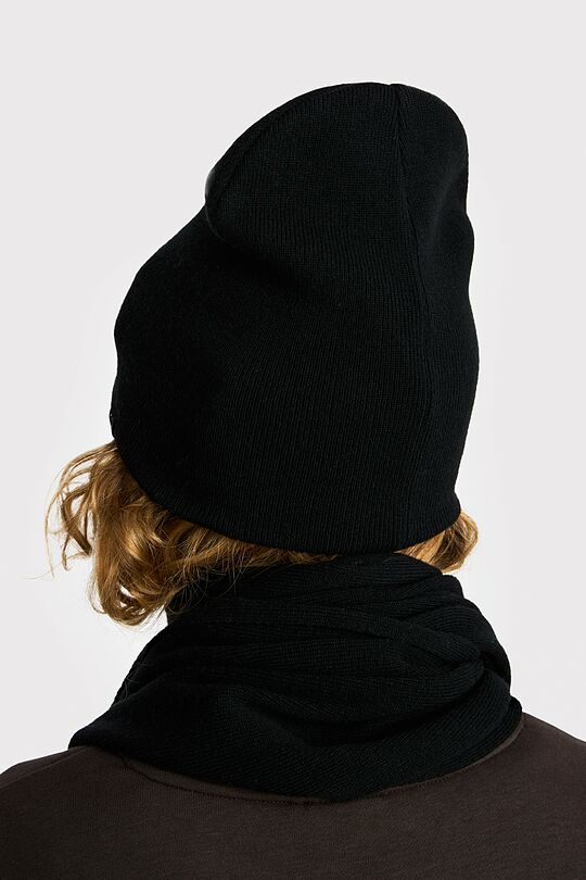 Knitted merino wool hat 3 | BLACK | Audimas