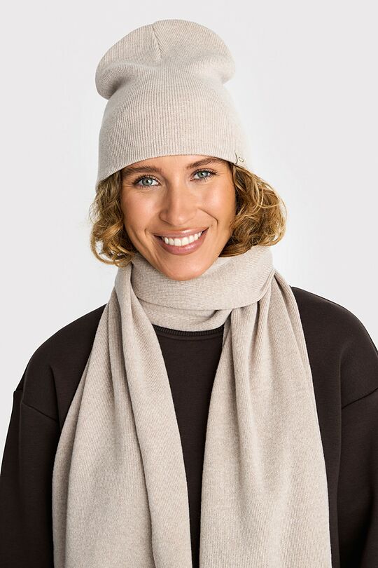 Knitted merino wool hat 1 | BROWN | Audimas