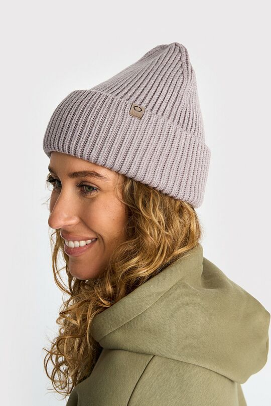 Knitted beanie with with Lenzing EcoVero viscose 4 | Cream | Audimas