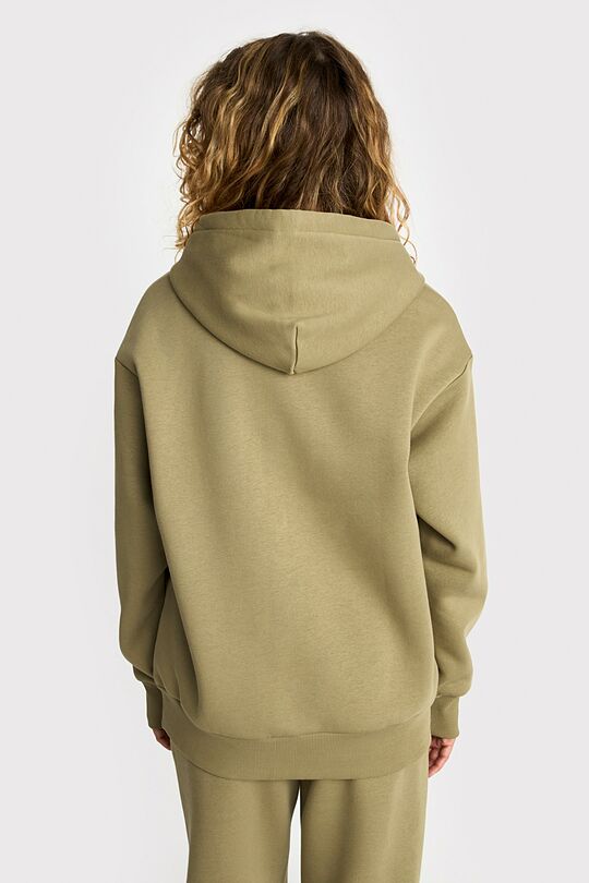 Oversized cotton fleece hoodie 2 | GREEN | Audimas
