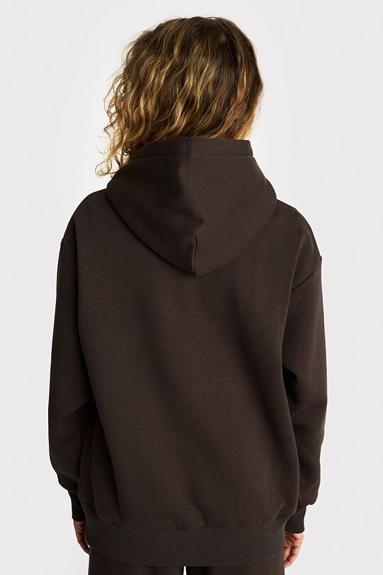 Oversized cotton fleece hoodie 2 | BROWN | Audimas