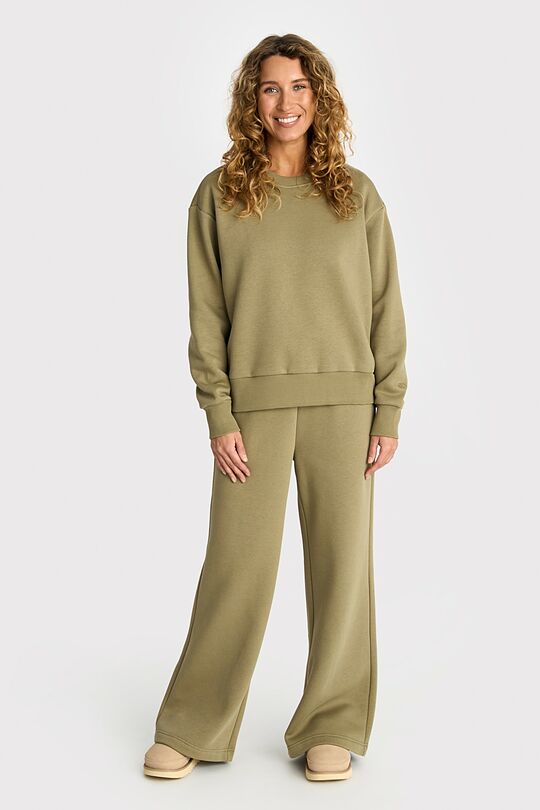 Oversized cotton fleece sweatshirt 5 | GREEN | Audimas