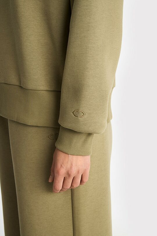 Oversized cotton fleece sweatshirt 3 | GREEN | Audimas