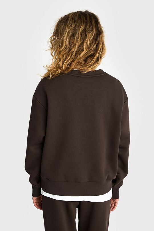 Oversized cotton fleece sweatshirt 2 | BROWN | Audimas