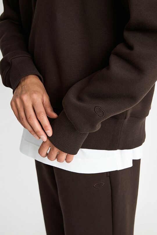 Oversized cotton fleece sweatshirt 3 | BROWN | Audimas