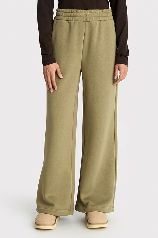 Wide cotton fleece sweatpants 2 | GREEN | Audimas