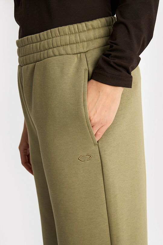 Wide cotton fleece sweatpants 5 | GREEN | Audimas