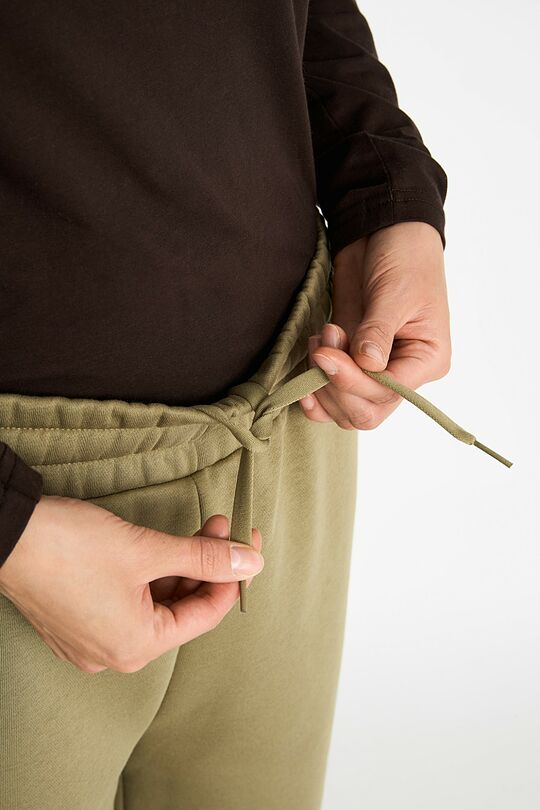 Wide cotton fleece sweatpants 6 | GREEN | Audimas