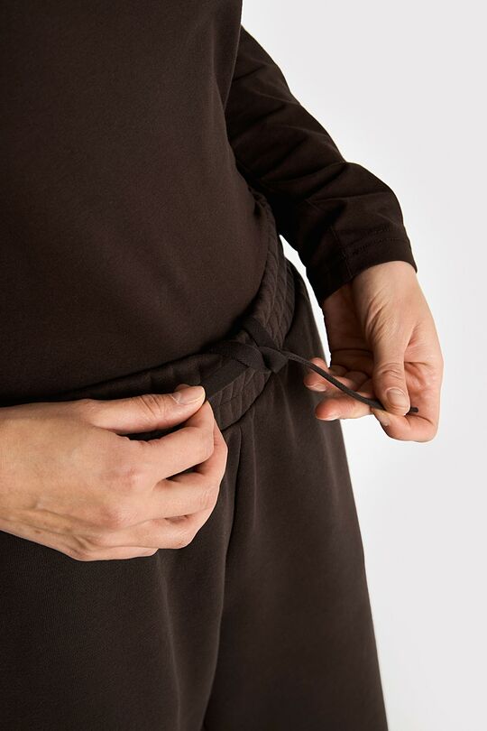 Wide cotton fleece sweatpants 3 | BROWN | Audimas