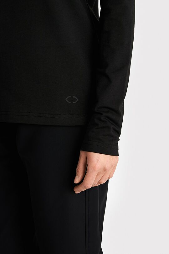 Cotton T-shirt with long sleeves 3 | BLACK | Audimas