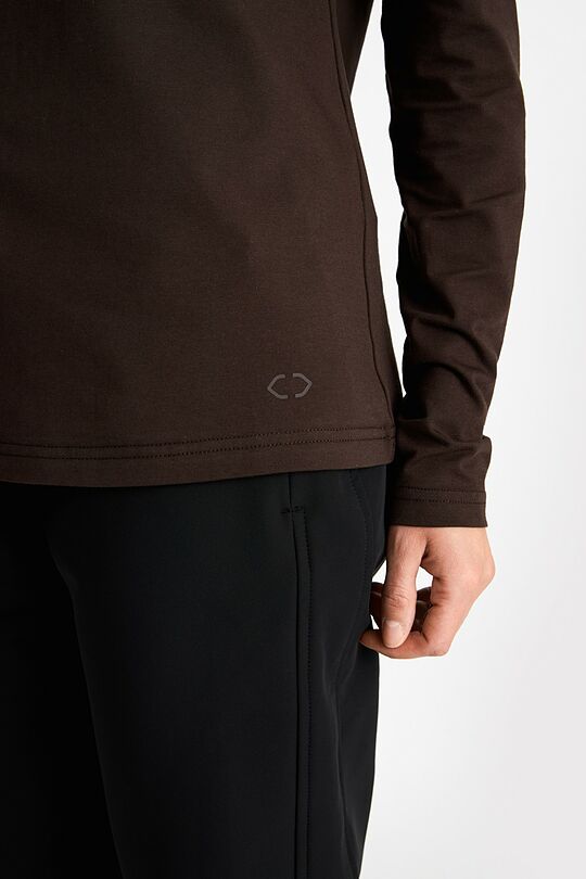 Cotton T-shirt with long sleeves 3 | BROWN | Audimas