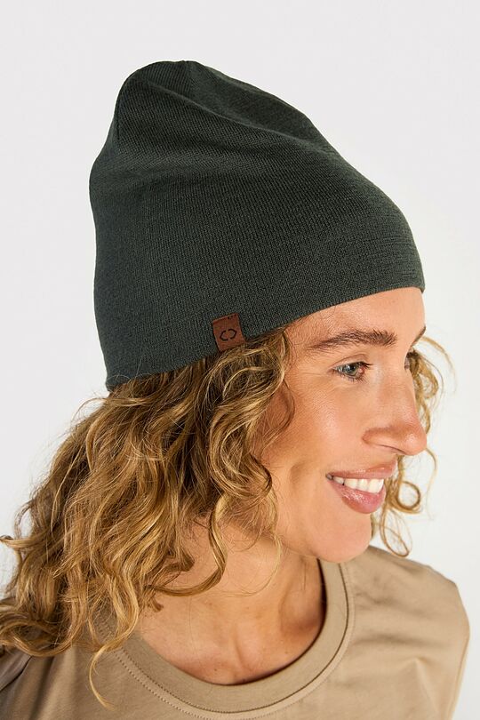 Knitted merino wool beanie 5 | GREEN | Audimas