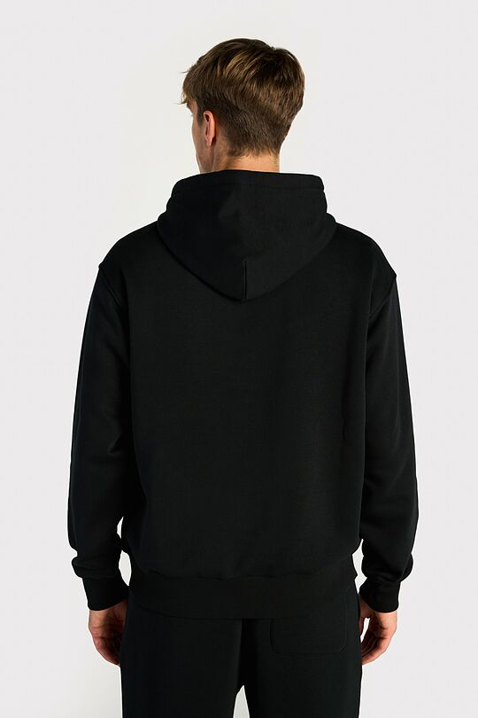 Oversized cotton fleece hoodie 2 | BLACK | Audimas