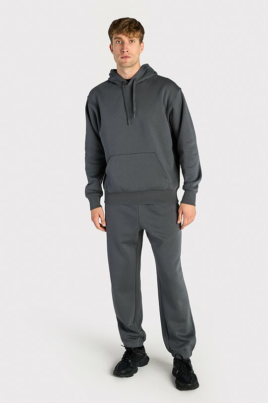 Oversized cotton fleece hoodie 4 | GREY | Audimas