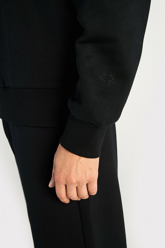 Oversized cotton fleece sweatshirt 3 | BLACK | Audimas