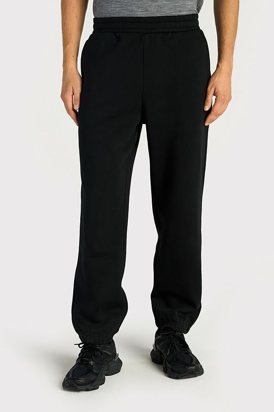 Oversized cotton fleece sweatpants 2 | BLACK | Audimas