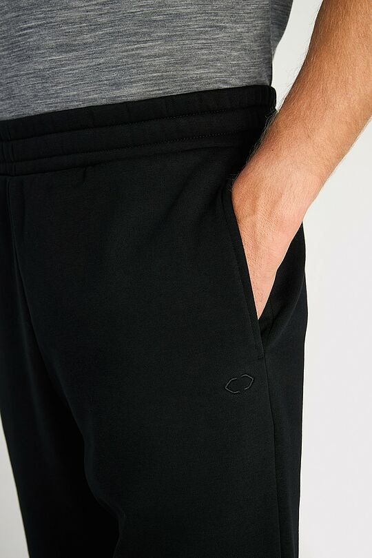 Oversized cotton fleece sweatpants 3 | BLACK | Audimas