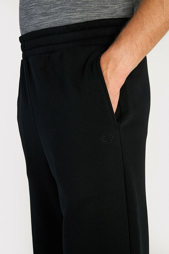 Wide cotton fleece sweatpants 3 | BLACK | Audimas