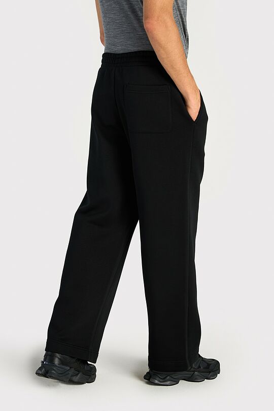 Wide cotton fleece sweatpants 6 | BLACK | Audimas
