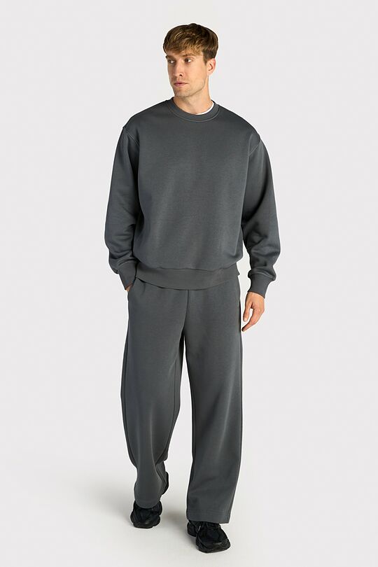 Wide cotton fleece sweatpants 1 | GREY | Audimas