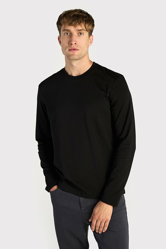 Long sleeve cotton T-Shirt 1 | BLACK | Audimas