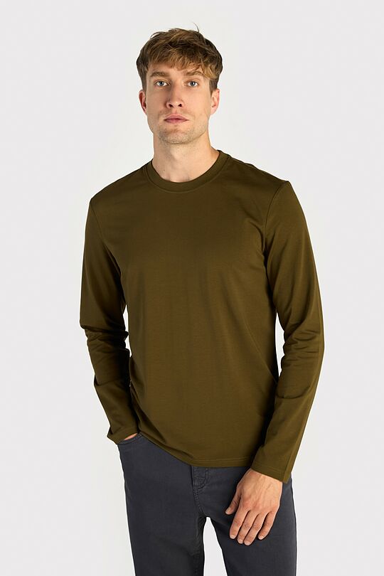 Long sleeve cotton T-Shirt 1 | GREEN | Audimas
