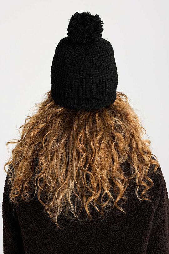 Knitted hat with fleece lining 5 | BLACK | Audimas