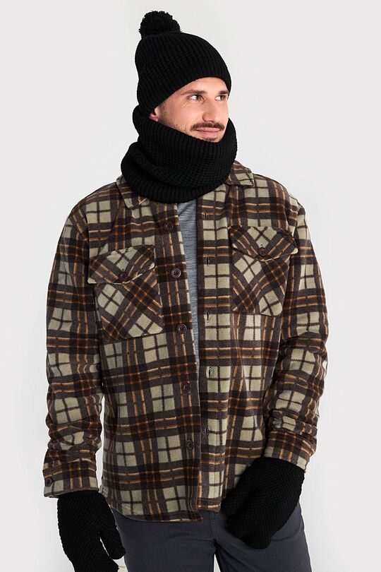 Knitted hat with fleece lining 4 | BLACK | Audimas