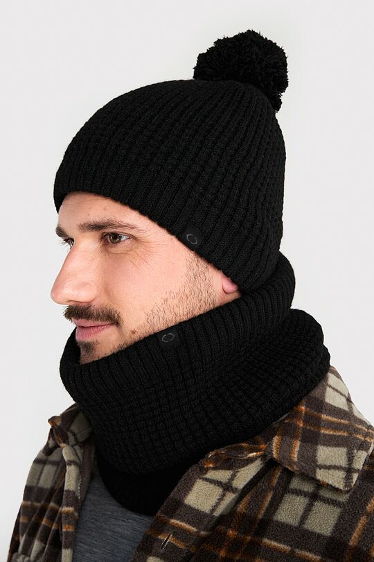 Knitted hat with fleece lining 9 | BLACK | Audimas