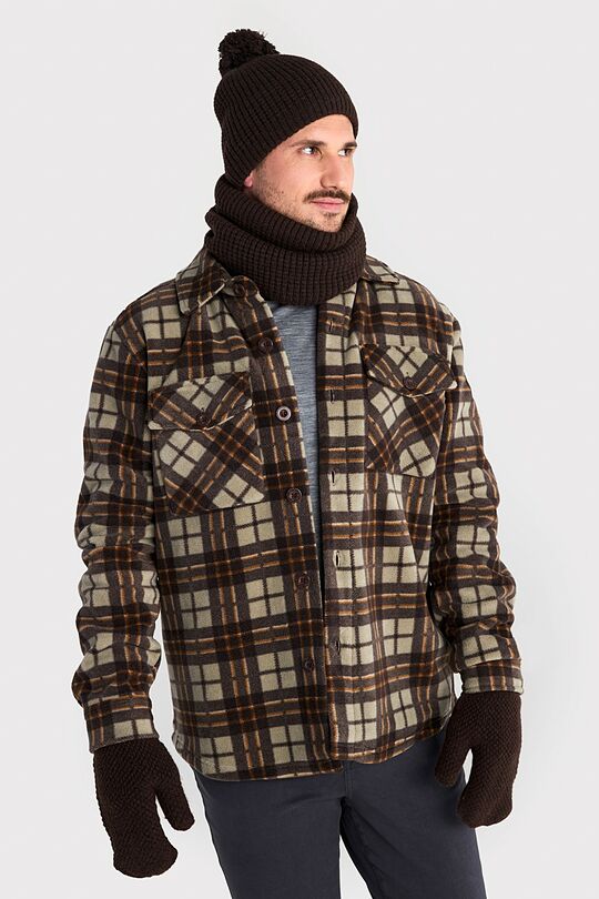 Knitted hat with fleece lining 5 | BROWN | Audimas