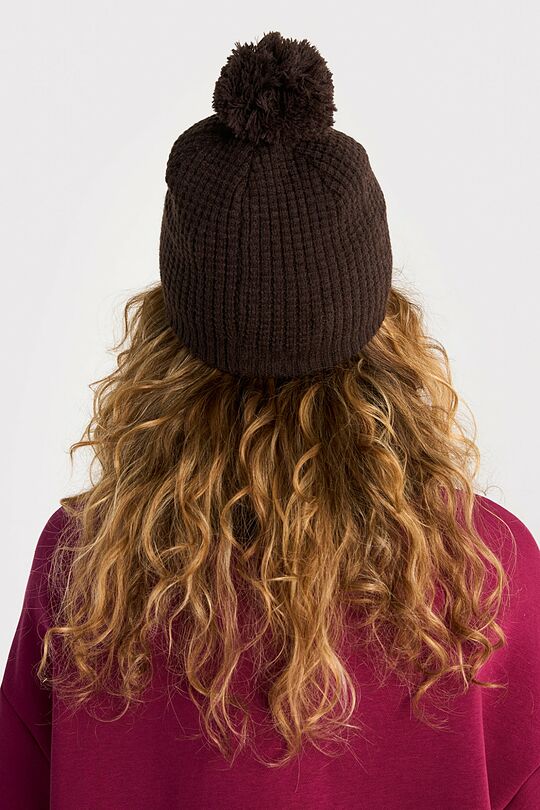 Knitted hat with fleece lining 4 | BROWN | Audimas